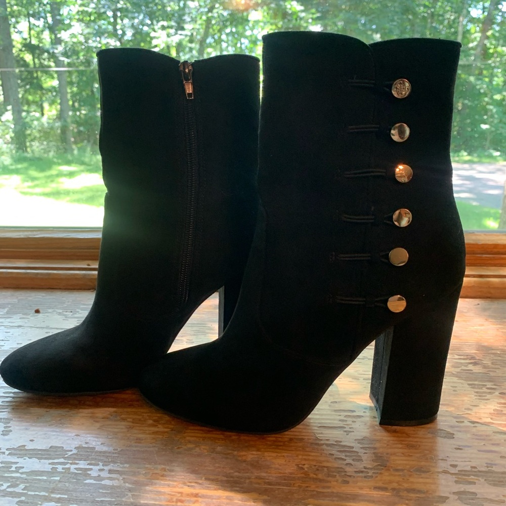 Black mid calf boots